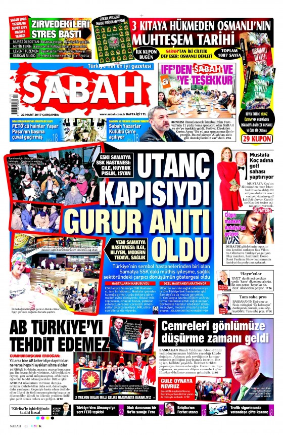 22 Mart 2017 gazete manşetleri - 751