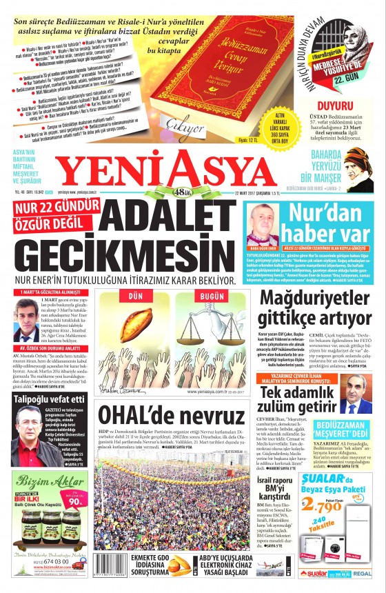 22 Mart 2017 gazete manşetleri - 754