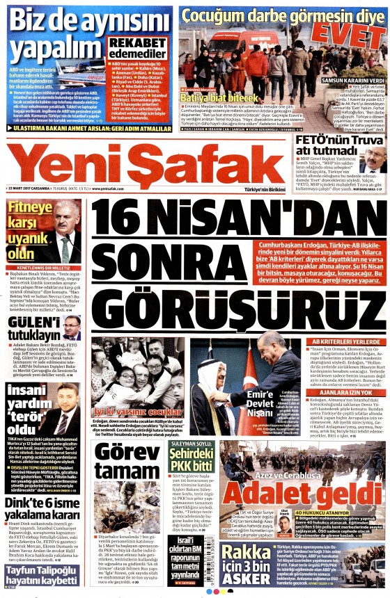22 Mart 2017 gazete manşetleri - 763