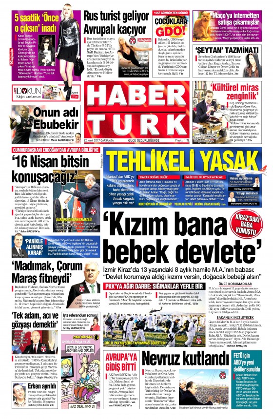 22 Mart 2017 gazete manşetleri - 764
