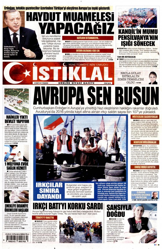 23 Mart 2017 gazete manşetleri - 6