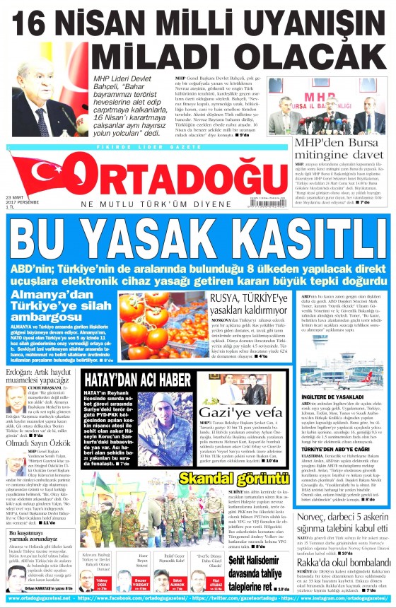 23 Mart 2017 gazete manşetleri - 8