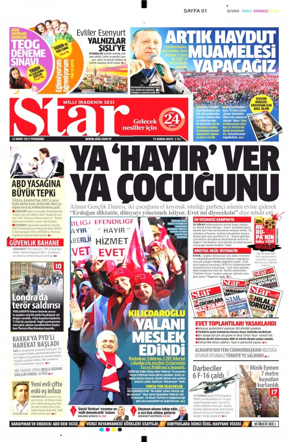 23 Mart 2017 gazete manşetleri - 11