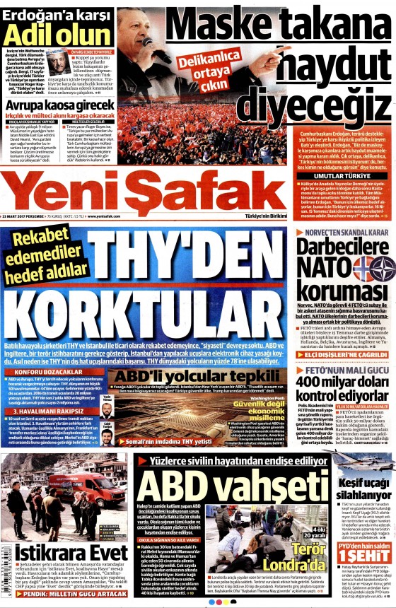23 Mart 2017 gazete manşetleri - 16