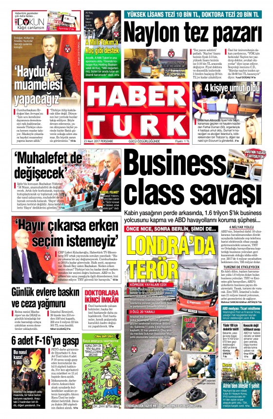 23 Mart 2017 gazete manşetleri - 17