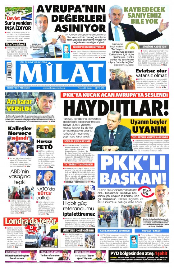 23 Mart 2017 gazete manşetleri - 18