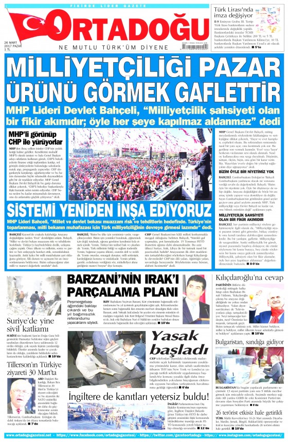 26 Mart 2017 gazete manşetleri - 3