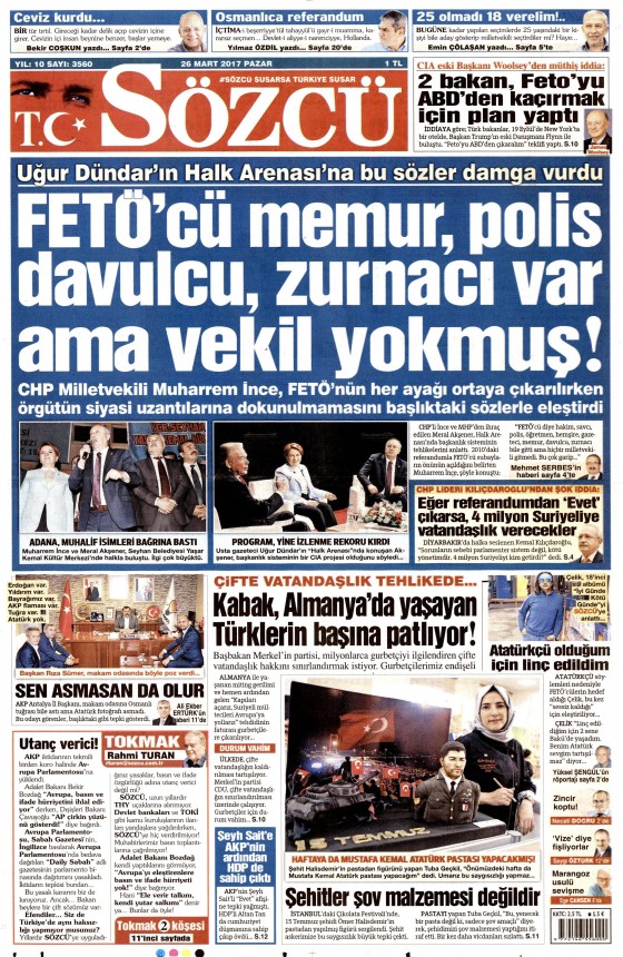 26 Mart 2017 gazete manşetleri - 8