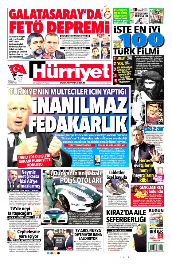 26 Mart 2017 gazete manşetleri - 9