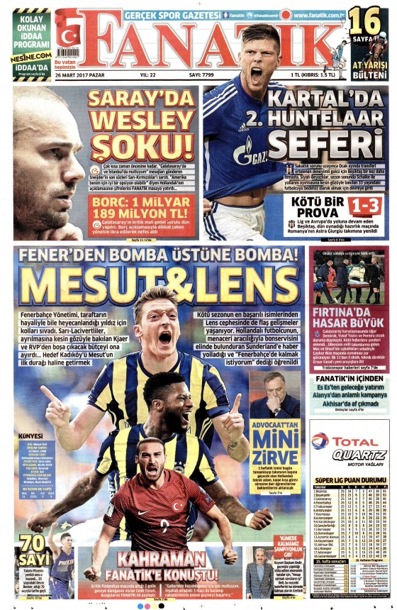 26 Mart 2017 gazete manşetleri - 15