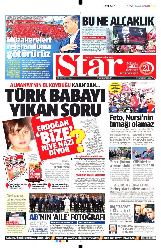 26 Mart 2017 gazete manşetleri - 17