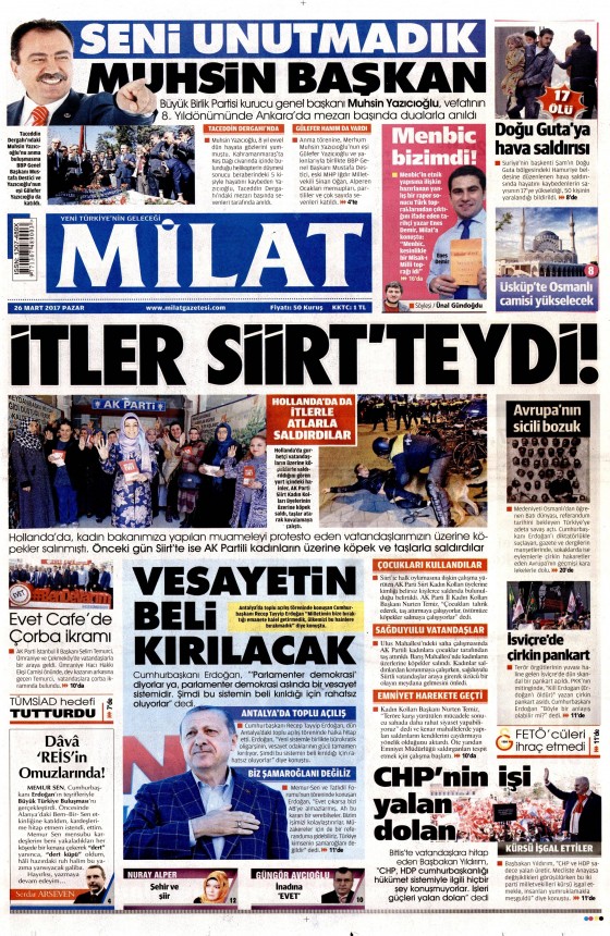 26 Mart 2017 gazete manşetleri - 19