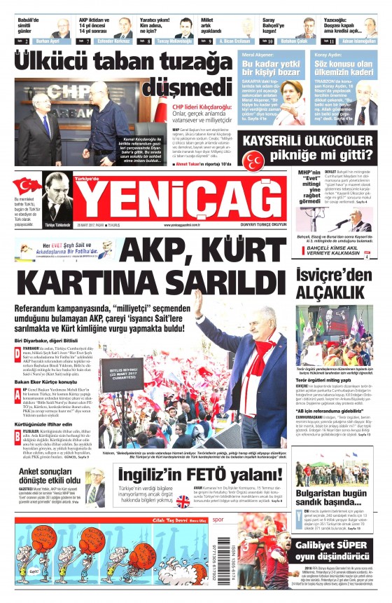 26 Mart 2017 gazete manşetleri - 20