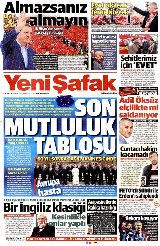 26 Mart 2017 gazete manşetleri - 21