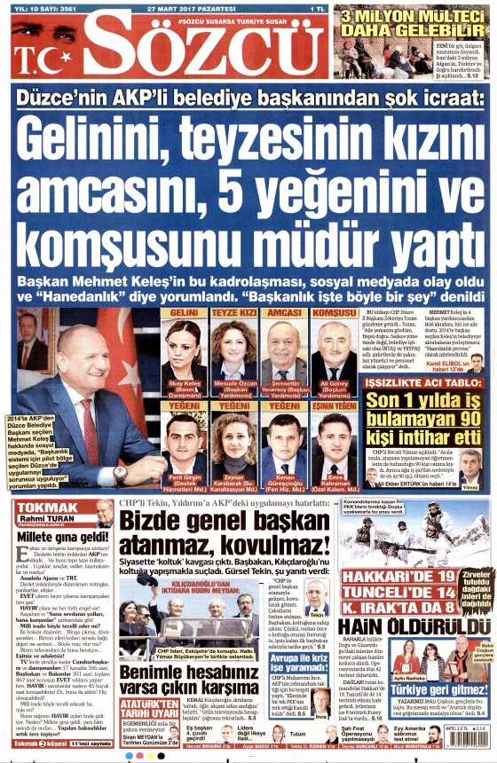 27 Mart 2017 gazete manşetleri - 6