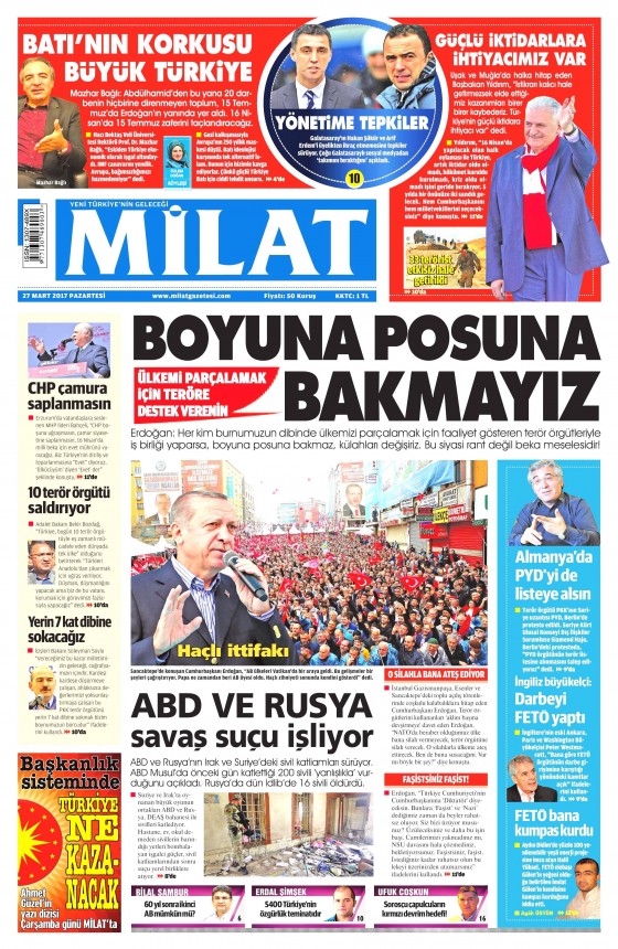 27 Mart 2017 gazete manşetleri - 7