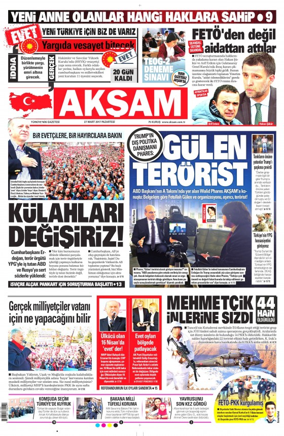 27 Mart 2017 gazete manşetleri - 10