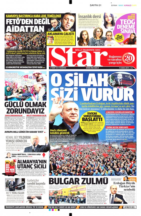 27 Mart 2017 gazete manşetleri - 17
