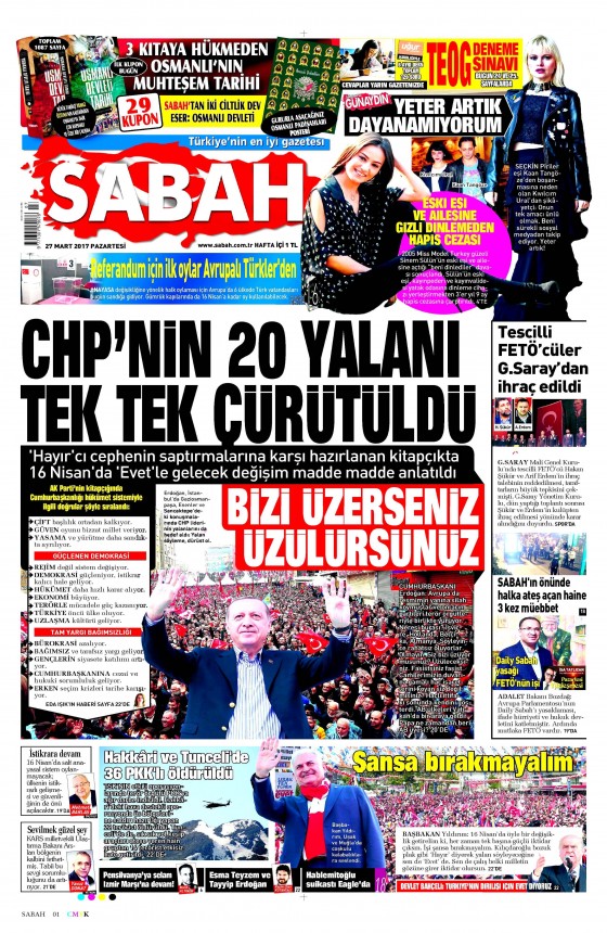 27 Mart 2017 gazete manşetleri - 18