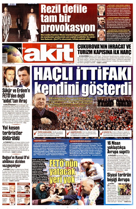 27 Mart 2017 gazete manşetleri - 19