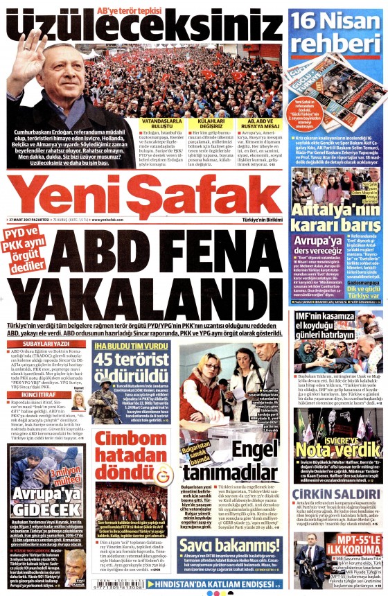 27 Mart 2017 gazete manşetleri - 20