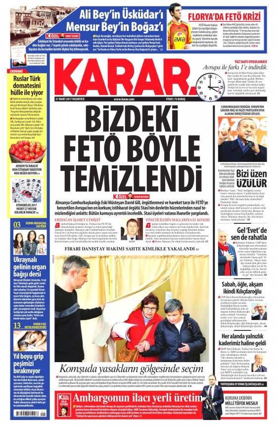 27 Mart 2017 gazete manşetleri - 22