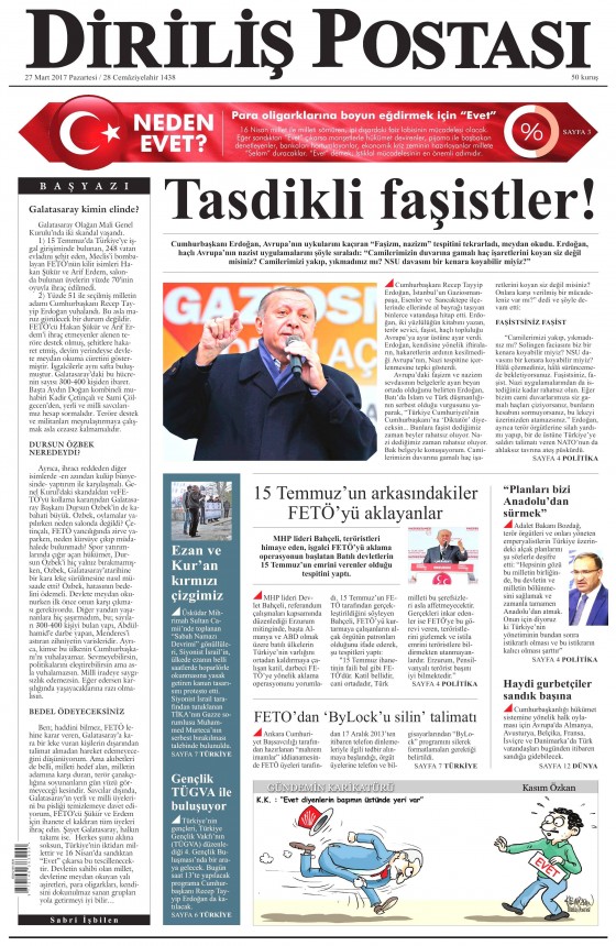 27 Mart 2017 gazete manşetleri - 8