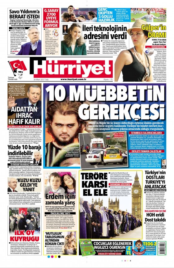 28 Mart 2017 gazete manşetleri - 9