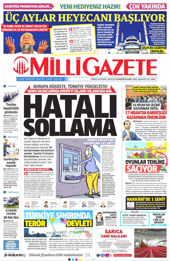 28 Mart 2017 gazete manşetleri - 7