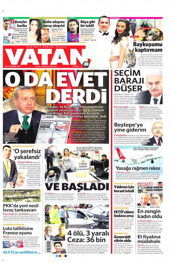 28 Mart 2017 gazete manşetleri - 15
