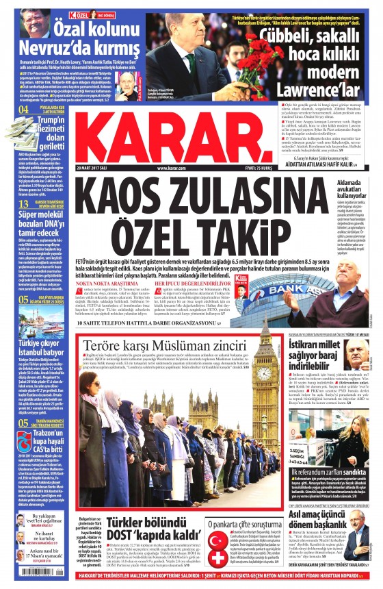28 Mart 2017 gazete manşetleri - 1