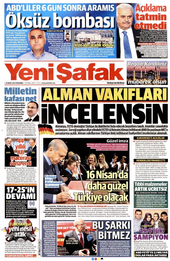 30 Mart 2017 gazete manşetleri - 70