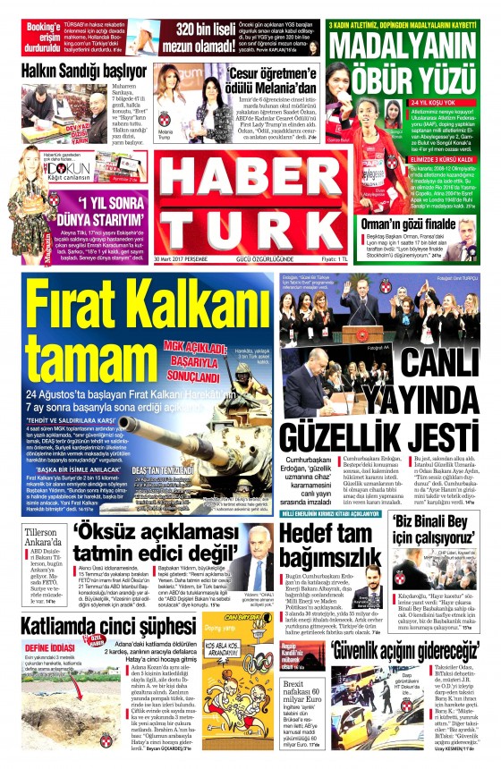 30 Mart 2017 gazete manşetleri - 72