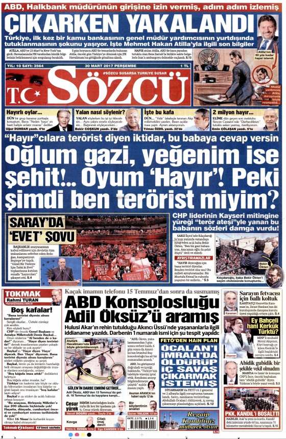 30 Mart 2017 gazete manşetleri - 71