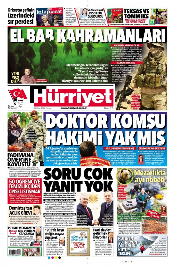 31 Mart 2017 gazete manşetleri - 2