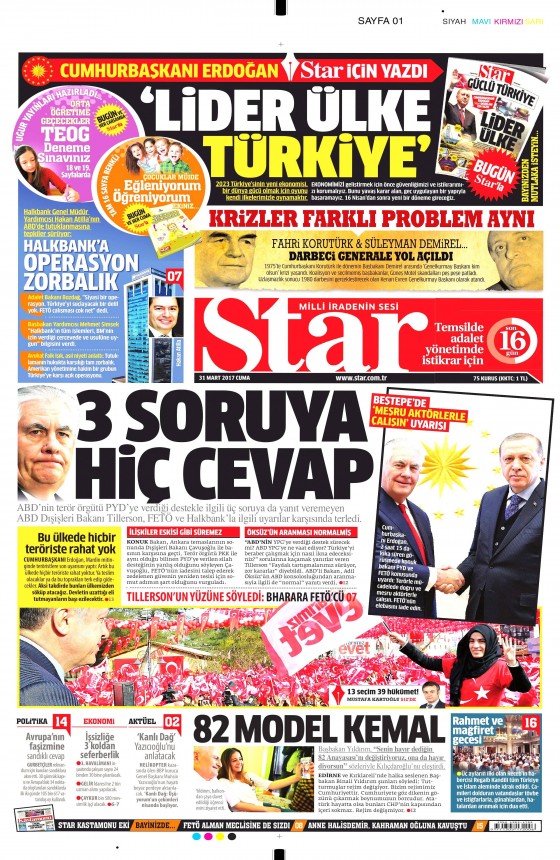 31 Mart 2017 gazete manşetleri - 9