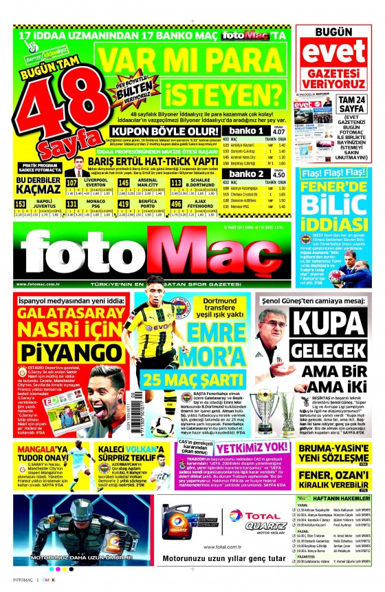 31 Mart 2017 gazete manşetleri - 13