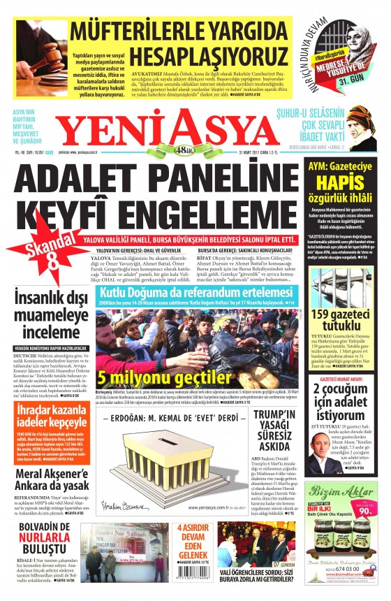 31 Mart 2017 gazete manşetleri - 11