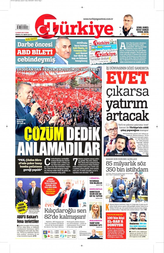 31 Mart 2017 gazete manşetleri - 16