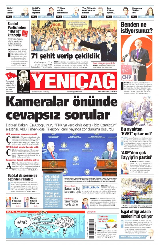 31 Mart 2017 gazete manşetleri - 17