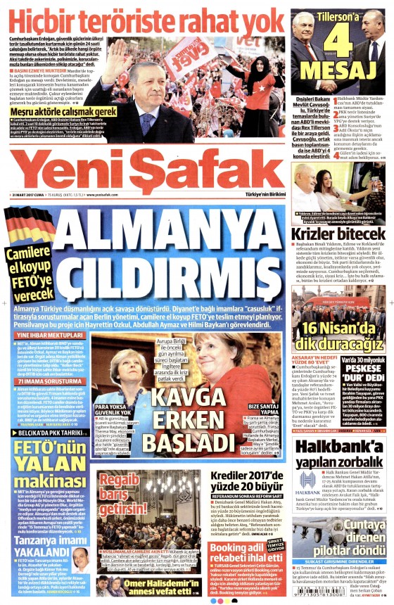 31 Mart 2017 gazete manşetleri - 20