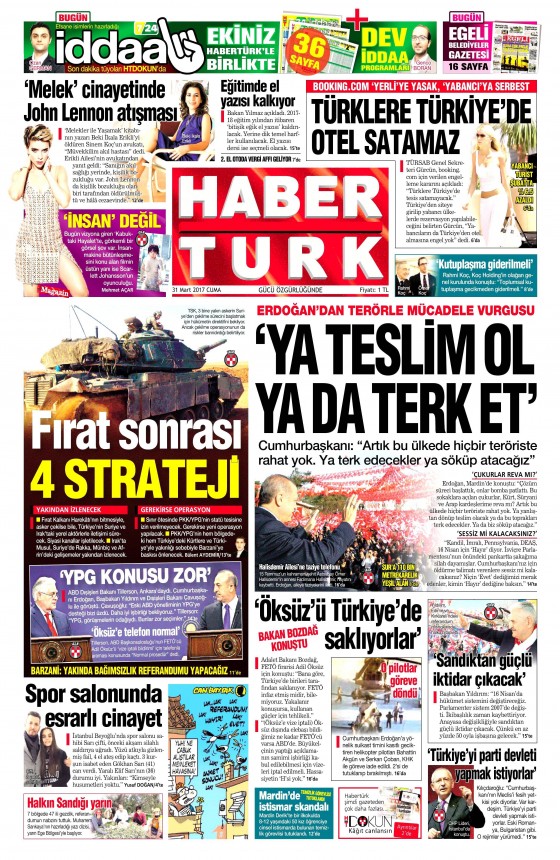 31 Mart 2017 gazete manşetleri - 21