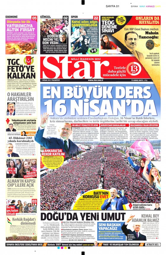 3 Nisan 2017 gazete manşetleri - 5