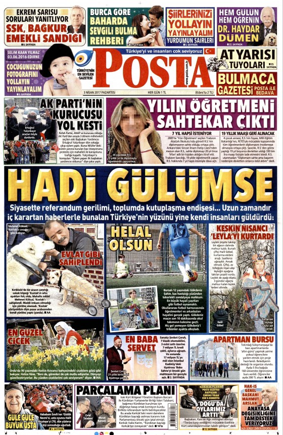 3 Nisan 2017 gazete manşetleri - 13
