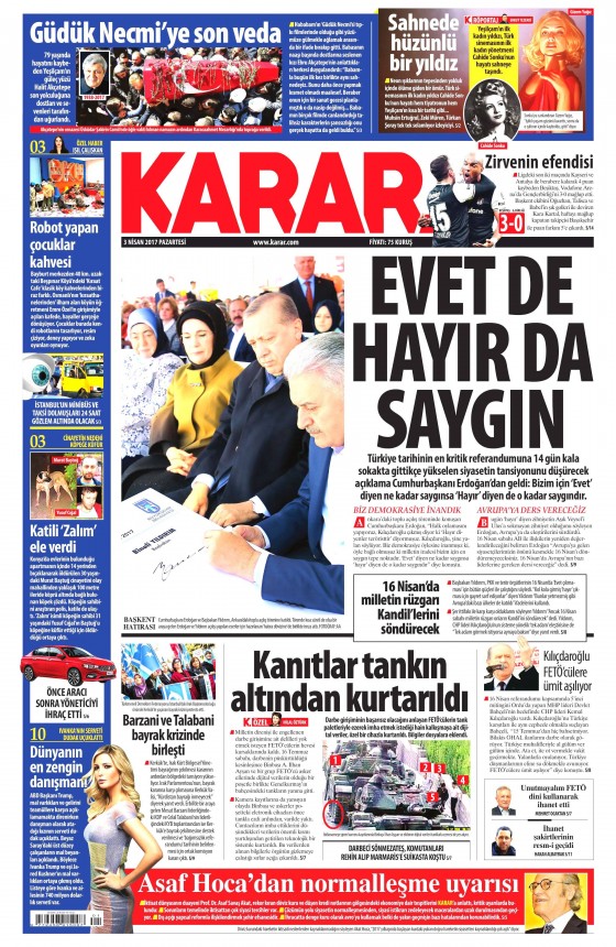 3 Nisan 2017 gazete manşetleri - 23