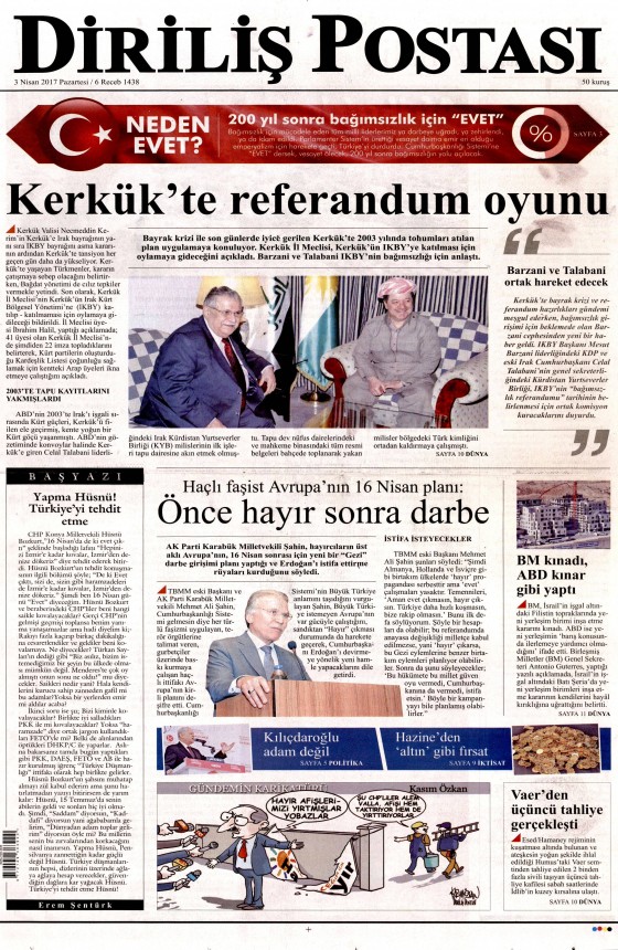3 Nisan 2017 gazete manşetleri - 24