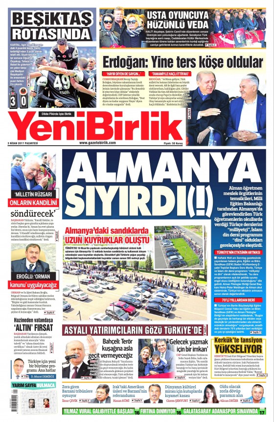 3 Nisan 2017 gazete manşetleri - 25