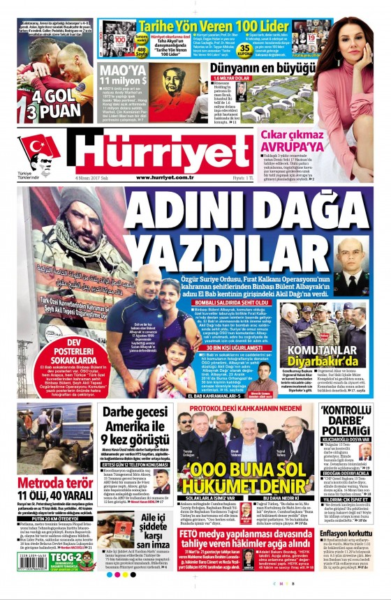 4 Nisan 2017 gazete manşetleri - 3