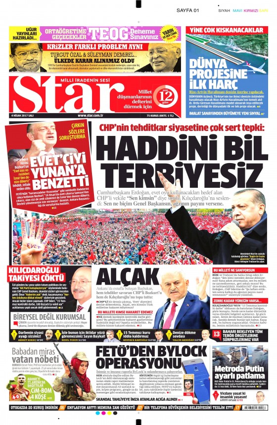 4 Nisan 2017 gazete manşetleri - 10