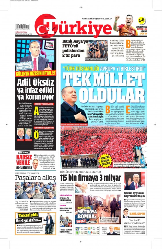4 Nisan 2017 gazete manşetleri - 13
